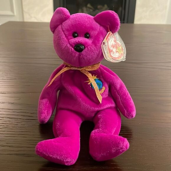 Vintage 1999 Original Ty Beanie Baby Millennium the Purple Bear Excellent Condi… - Picture 1 of 6